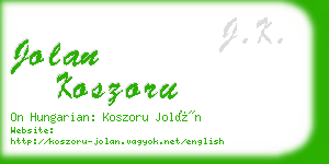 jolan koszoru business card